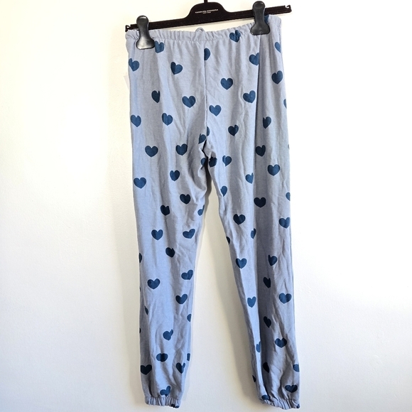 New Chaser Blue Hearts Loungewear Athleisure Sleepwear Jogger Set NWT Small - Picture 10 of 14